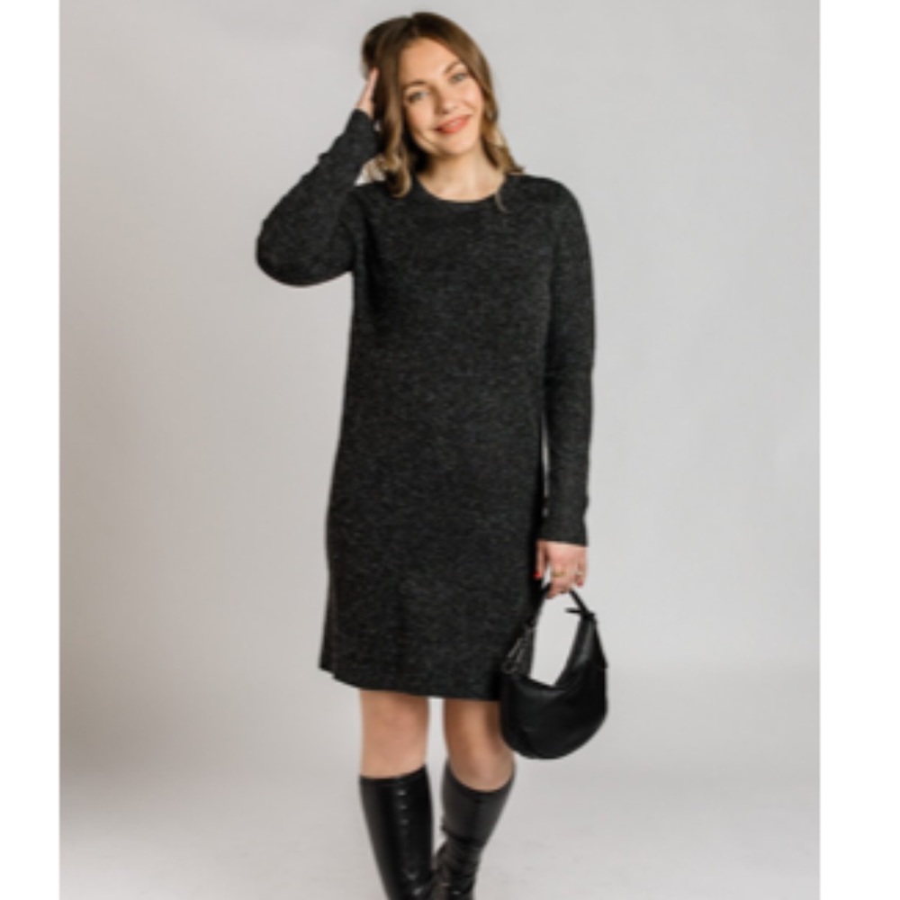 NWT ONLY Dark Gray Sweater Dress SILVER ICING - Picture 3 of 4